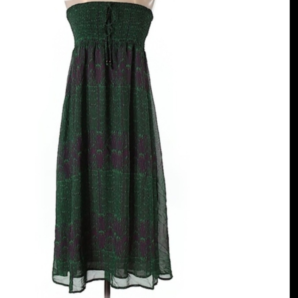 Calvin Klein Jeans Green and Purple Maxi Skirt or Dress Size XL